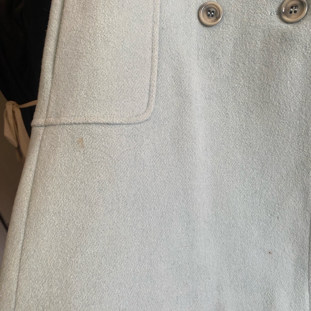Vintage Powder Blue Faux Fur-Trimmed Women's Coat - Picture 8 of 8